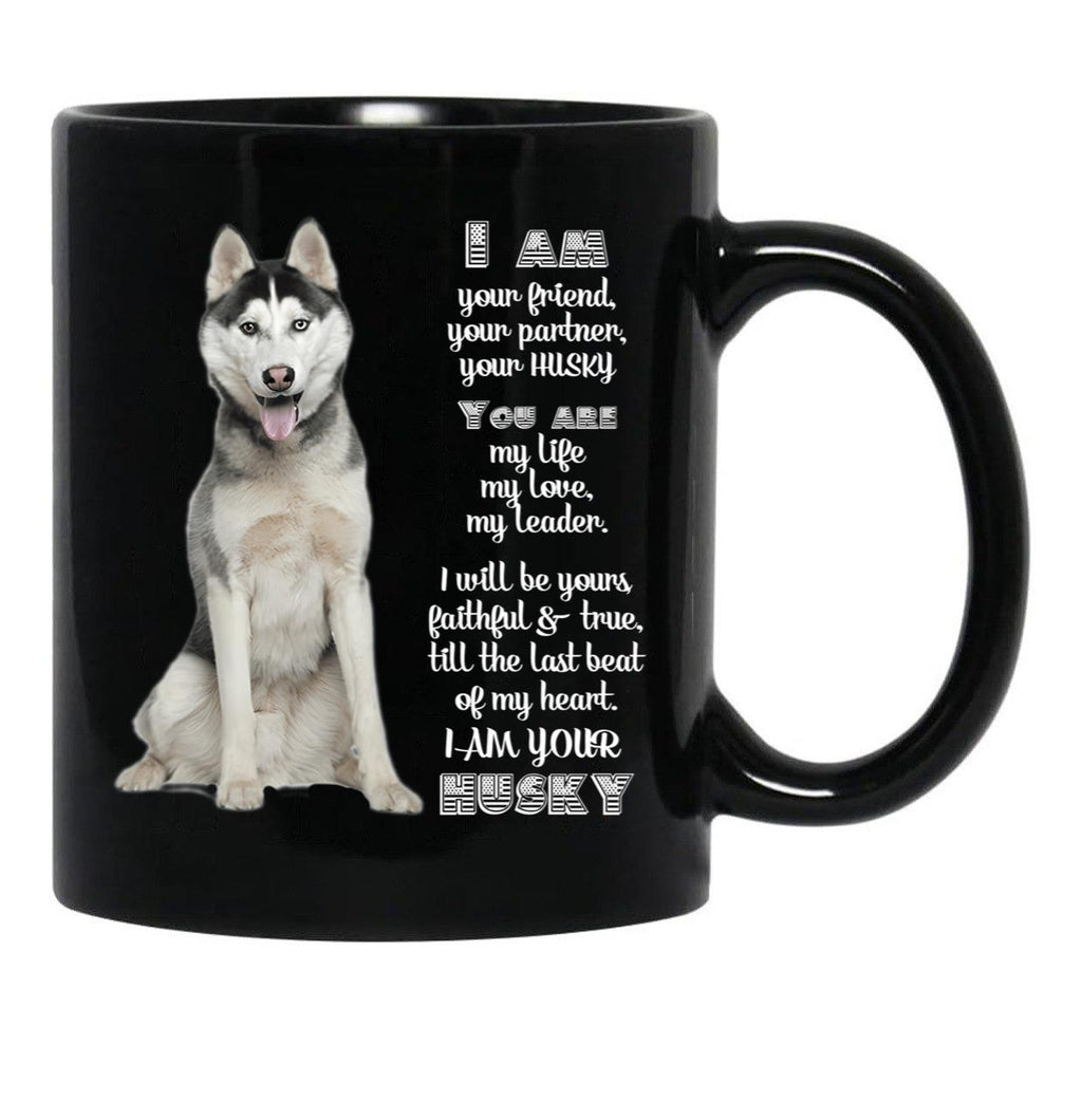 Husky Dog Lover Black Gift Coffee Mug - Black