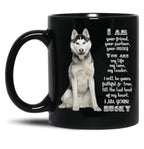 Husky Dog Lover Black Gift Coffee Mug