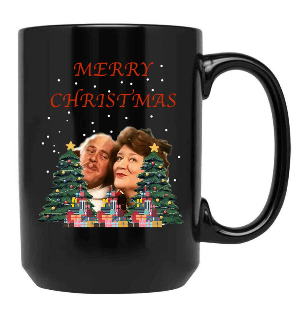 Hyacinth Bucket Christmas Black Coffee Mug, Gift Coffee Mug