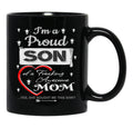 I Am A Proud Son Of A Freaking Awesome Mom Black Coffee Mug, Gift Coffee Mug - Black