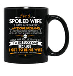 I Am A Spoiled Wife I Have A Freaking Awesome Husband T-Shirt Black Coffee Mug, Gift Coffee Mug - Black