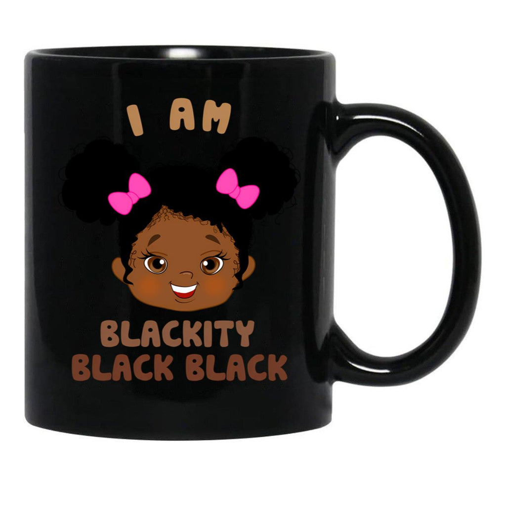 I Am Blackity Black Black Afro Kids (1) Black Coffee Mug - Black