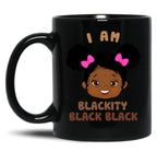 I Am Blackity Black Black Afro Kids (1) Black Coffee Mug