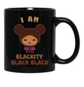 I Am Blackity Black Black Afro Kids Black Coffee Mug - Black