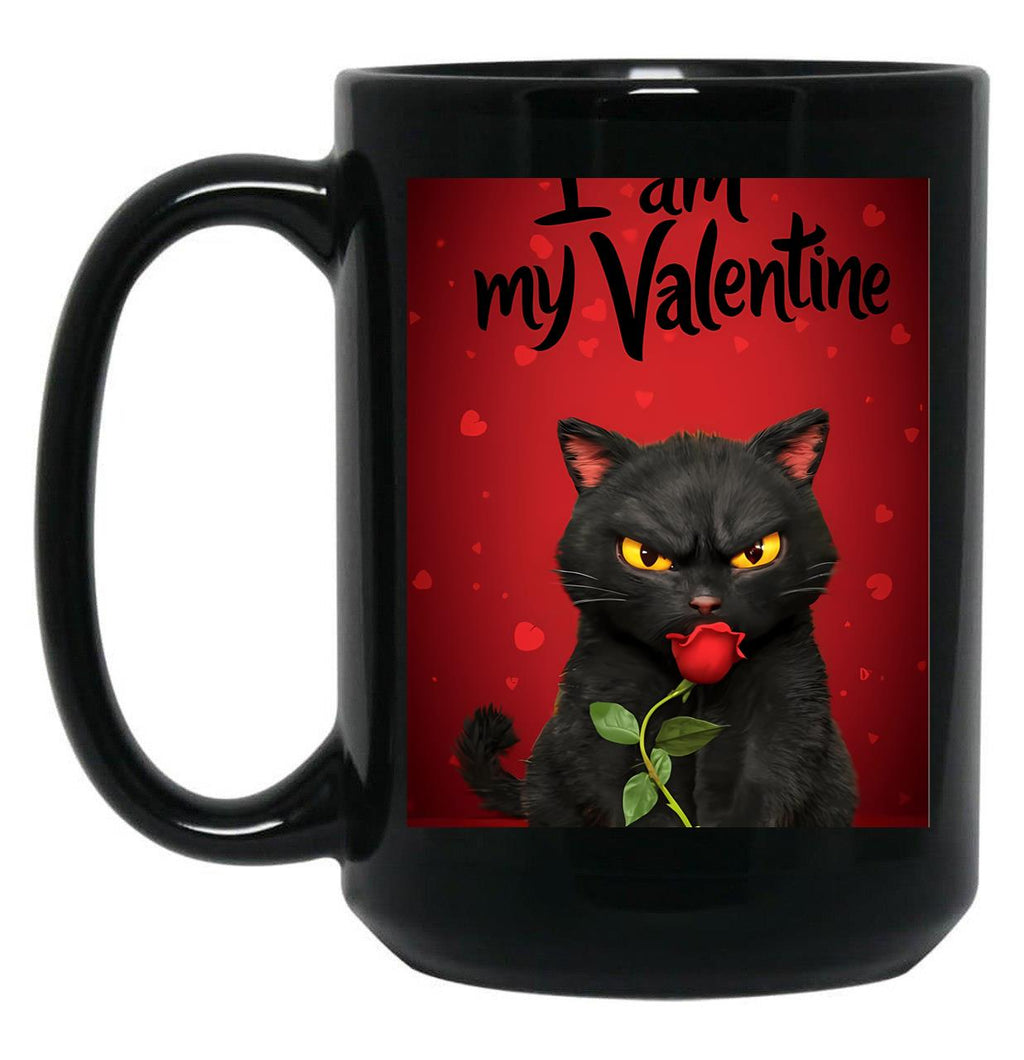 I Am My Valentine Black Cat Black Gift Coffee Mug