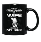 I Asked God For A Hero He Sent Me My Wife And Bonus Me My Kids Black Gift Coffee Mug - Black