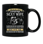 I Asked God For A Miracle He Sent Me My Freaking Sexy Wife Black Coffee Mug, Gift Coffee Mug - Black