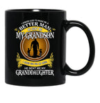 I Asked God For An Angel He Sent Me My Grandson Black Gift Coffee Mug - Black