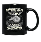 I Asked God To Make Me A Better Father Day Black Coffee Mug, Gift Coffee Mug - Black