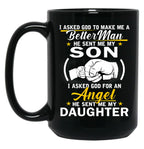 I Asked For An Angel He Sent Me My Daughter Black Coffee Mug, Gift Coffee Mug