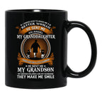 I Asked God To Make Me A Better Woman He Sent Me An Angel My Granddaughter Funny Grandpa Cute Vintage Black Gift Coffee Mug - Black
