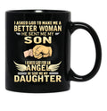 I Asked God To Make Me A Better Woman Black Coffee Mug, Gift Coffee Mug - Black