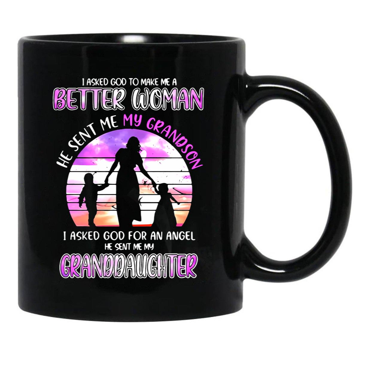 I Asked God To Make Me A Better Black Gift Coffee Mug - Black