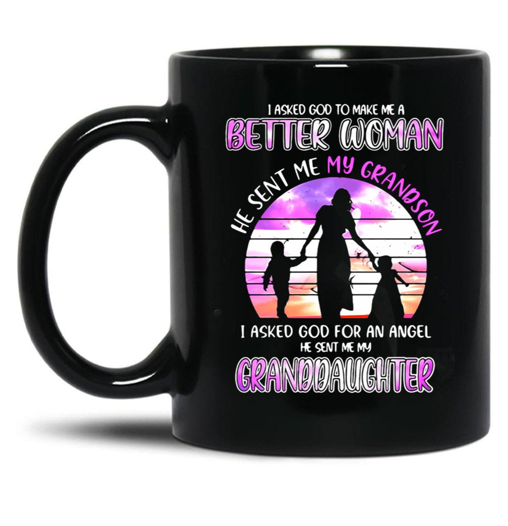 I Asked God To Make Me A Better Black Gift Coffee Mug