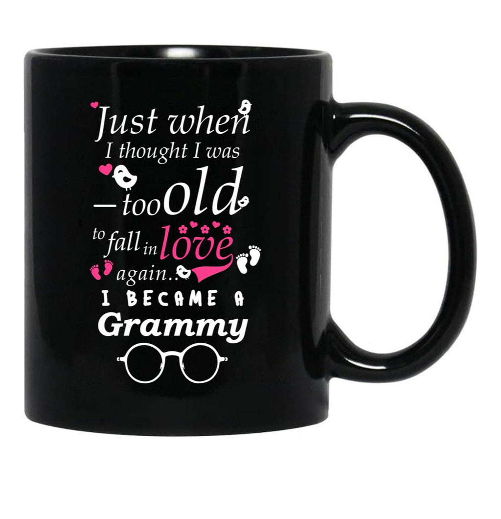 I Became Grammy Grandma Grandmother Grandma Reveal Black Coffee Mug, Gift Coffee Mug - Black
