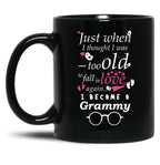 I Became Grammy Grandma Grandmother Grandma Reveal Black Coffee Mug, Gift Coffee Mug