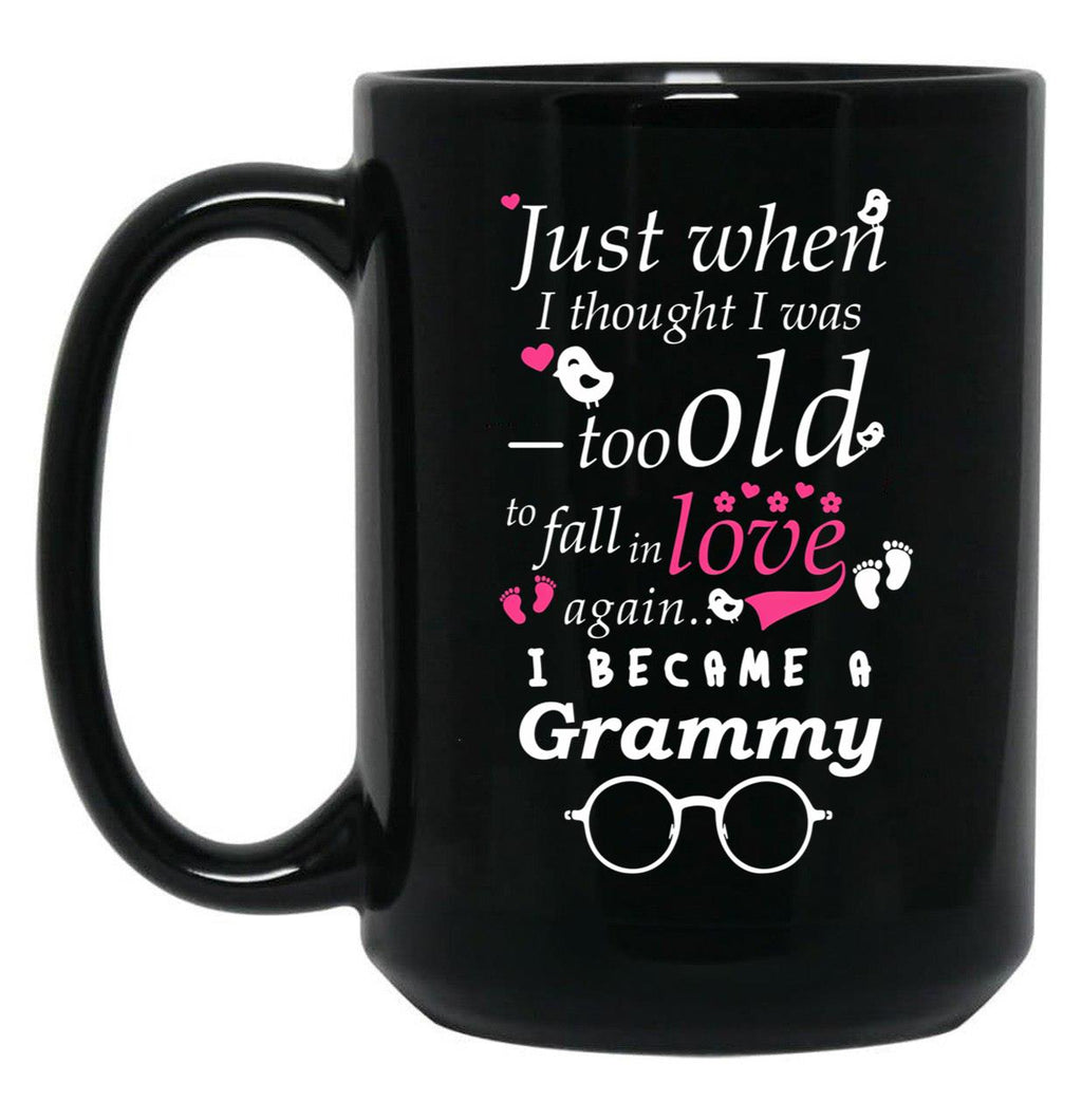 I Became Grammy Grandma Grandmother Grandma Reveal Black Coffee Mug, Gift Coffee Mug