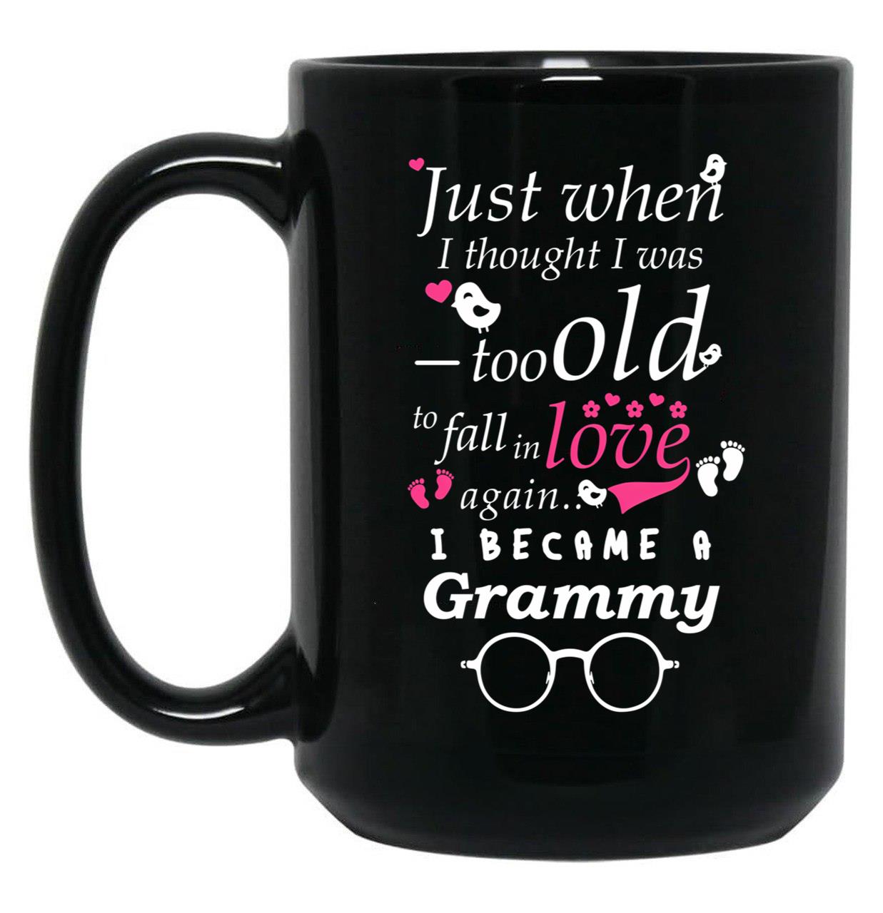 I Became Grammy Grandma Grandmother Grandma Reveal Black Gift Coffee Mug