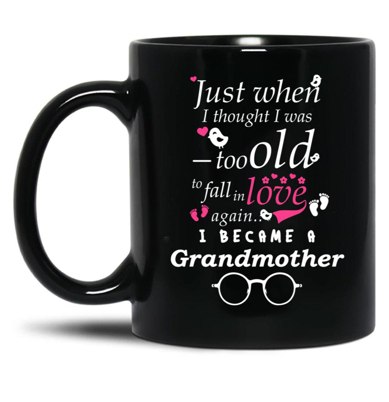 I Became Grandma Grandma Grandmother Black Gift Coffee Mug