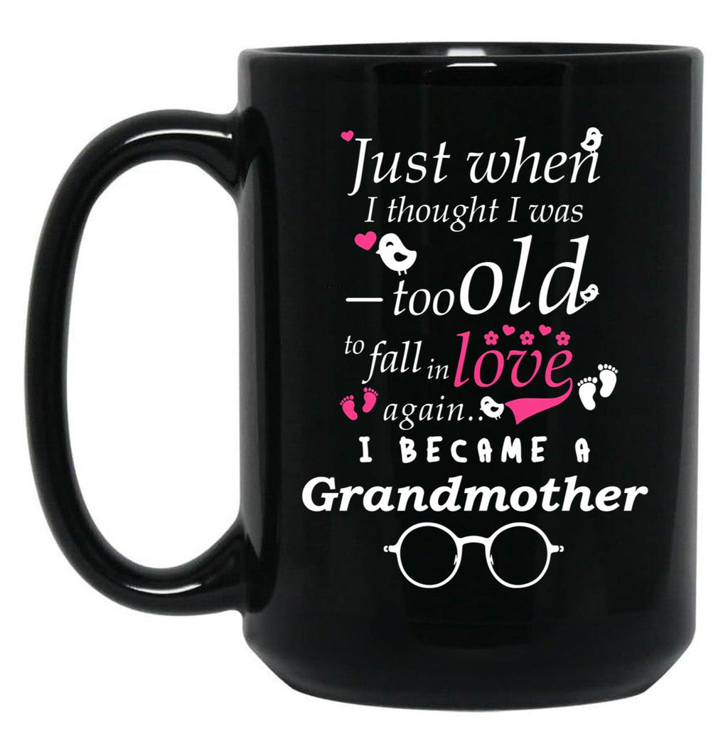 I Became Grandma Grandma Grandmother Black Gift Coffee Mug
