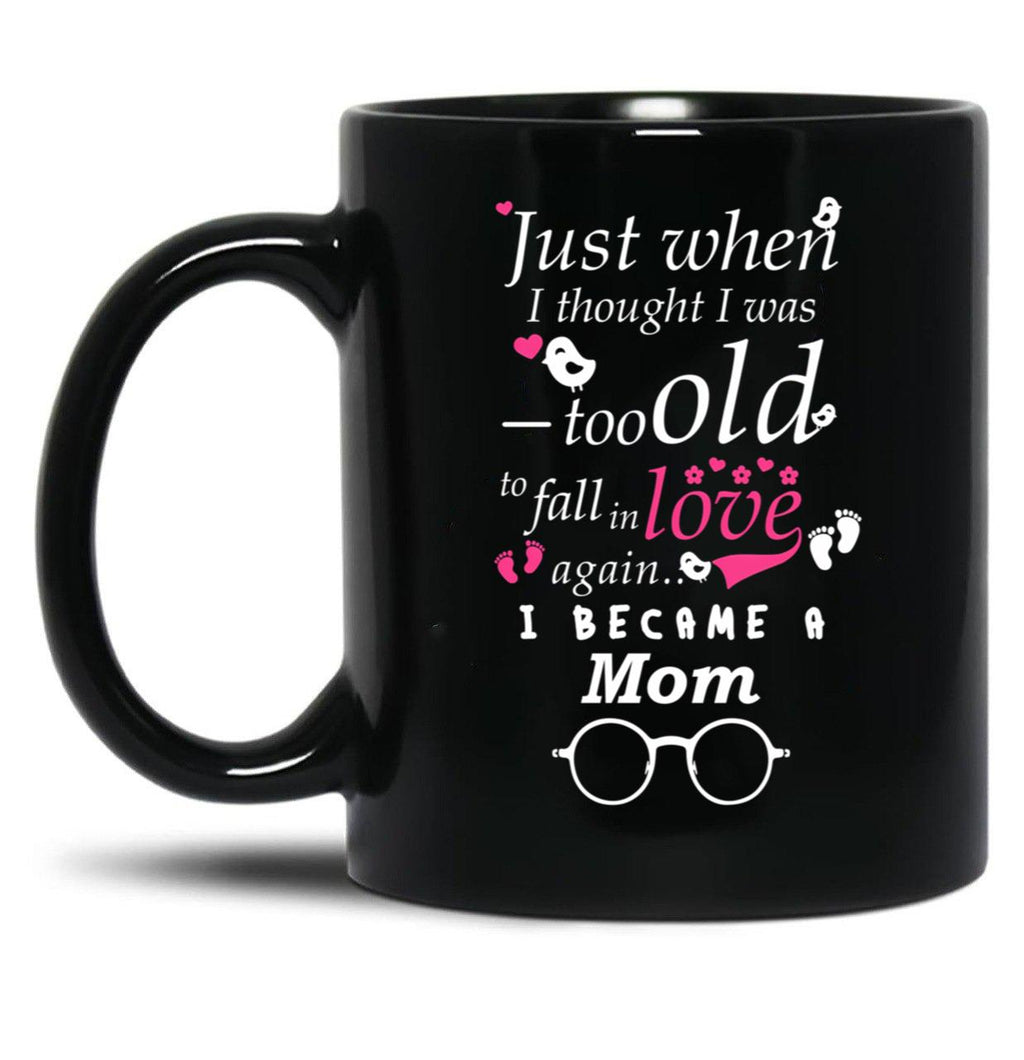 I Became Mom Grandma Grandmother Black Gift Coffee Mug