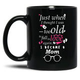 I Became Mom Grandma Grandmother Black Coffee Mug, Gift Coffee Mug