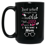 I Became Mom Grandma Grandmother Black Gift Coffee Mug