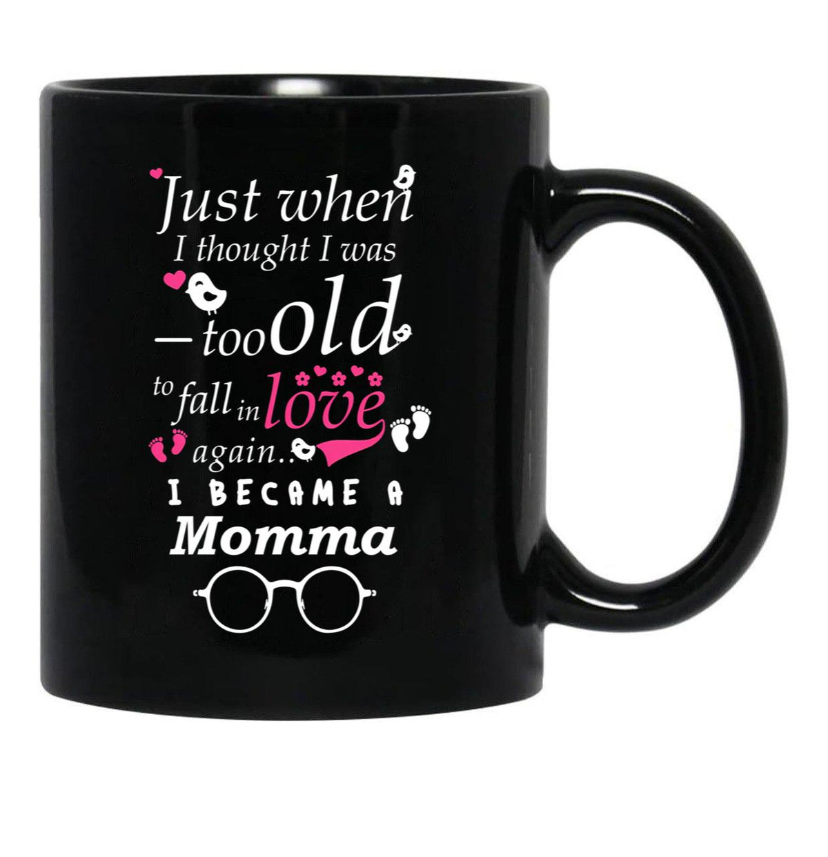 I Became Momma Grandma Grandmother Black Gift Coffee Mug - Black