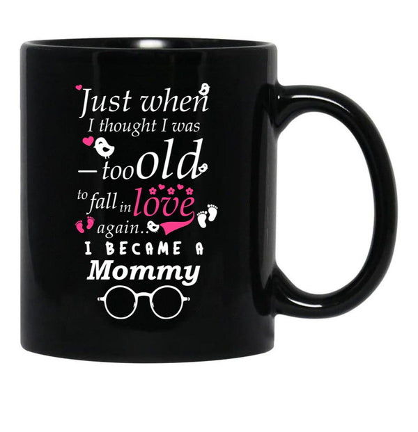 I Became Mommy Grandma Grandmother Black Coffee Mug, Gift Coffee Mug - Black