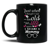 I Became Mommy Grandma Grandmother Black Gift Coffee Mug