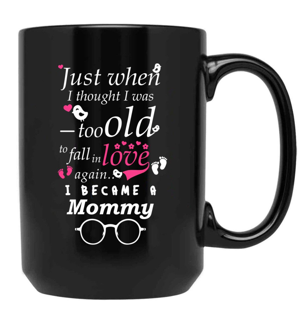 I Became Mommy Grandma Grandmother Black Gift Coffee Mug - Black
