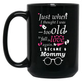 I Became Mommy Grandma Grandmother Black Coffee Mug, Gift Coffee Mug