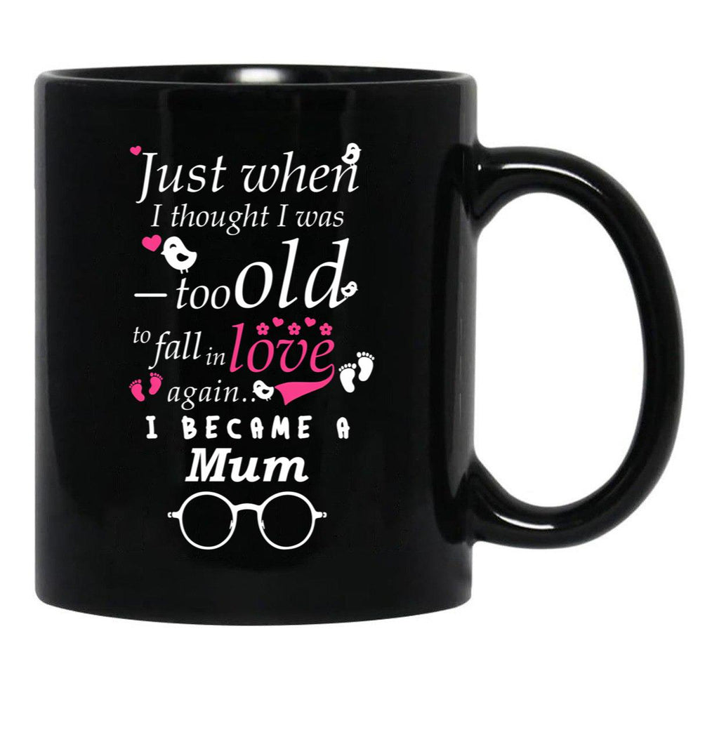 I Became Mum Grandma Grandmother Black Coffee Mug, Gift Coffee Mug - Black