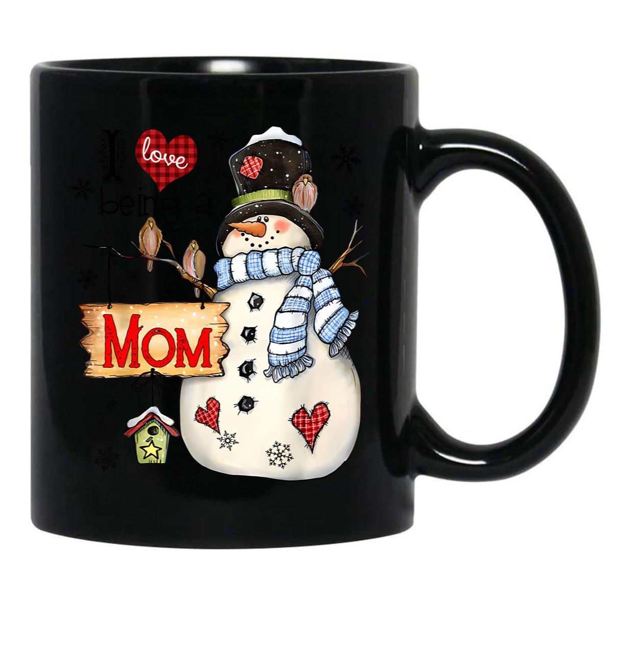 I Being A Mom For Christmas Black Gift Coffee Mug - Black