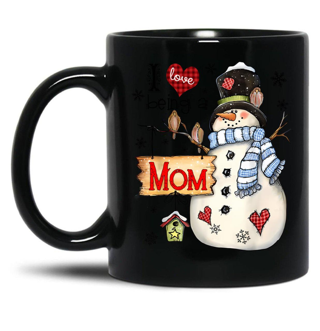 I Being A Mom For Christmas Black Coffee Mug, Gift Coffee Mug