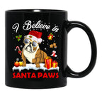 I Believe In Santa Paws Pug Gift Black Gift Coffee Mug - Black