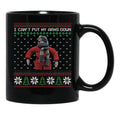 I Cant Put My Arms Down Ugly Christmas Black Coffee Mug, Gift Coffee Mug - Black