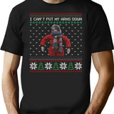 I Cant Put My Arms Down Ugly Christmas Premium Heavyweight Cotton T-Shirt - Black