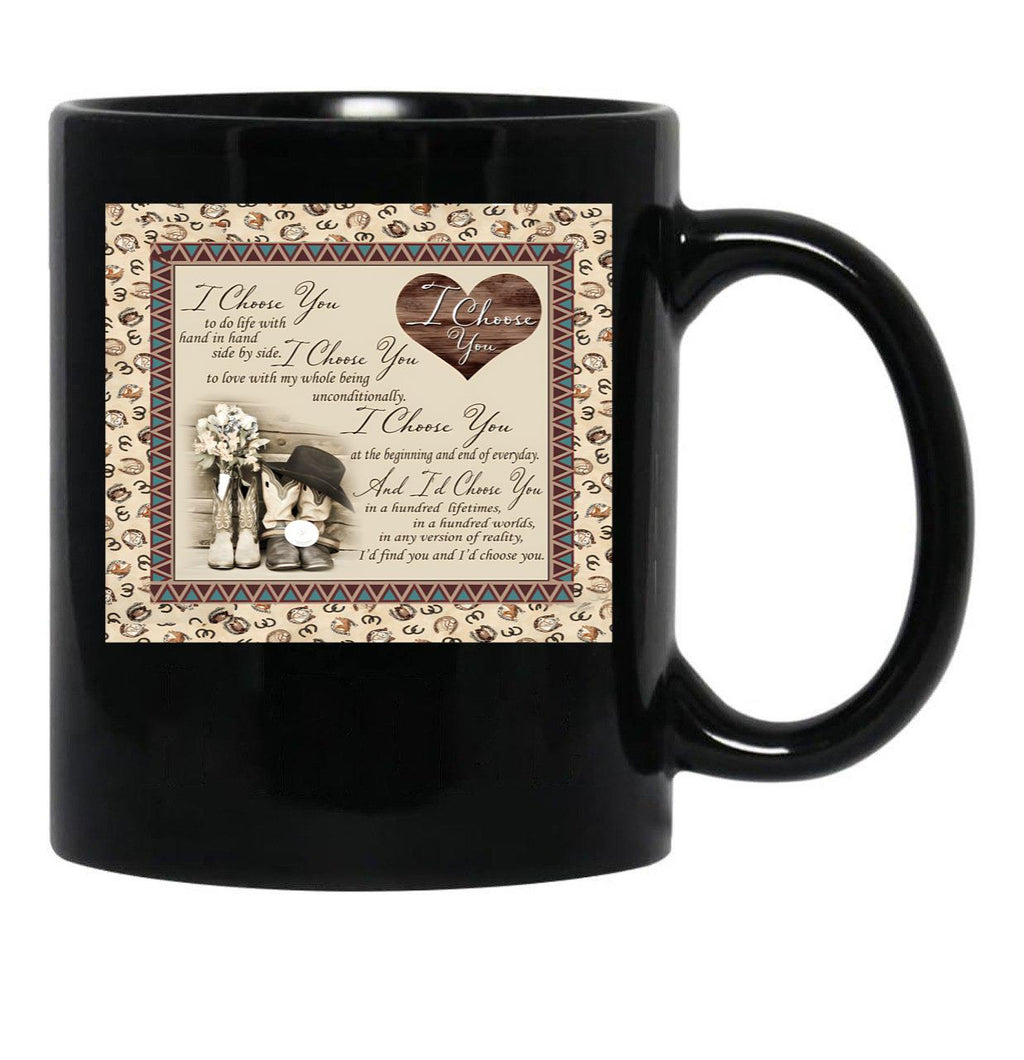 I Choose You To Do Life With Hand In Hand Side By Side - Love Black Coffee Mug, Gift Coffee Mug - Black