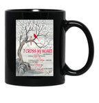 I Cross My Heart Couple Cardinal Bird Winter Christmas Gift Black Coffee Mug, Gift Coffee Mug - Black