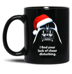 I Find Lack Of Cheer Disturbing Christmas Black Coffee Mug, Gift Coffee Mug