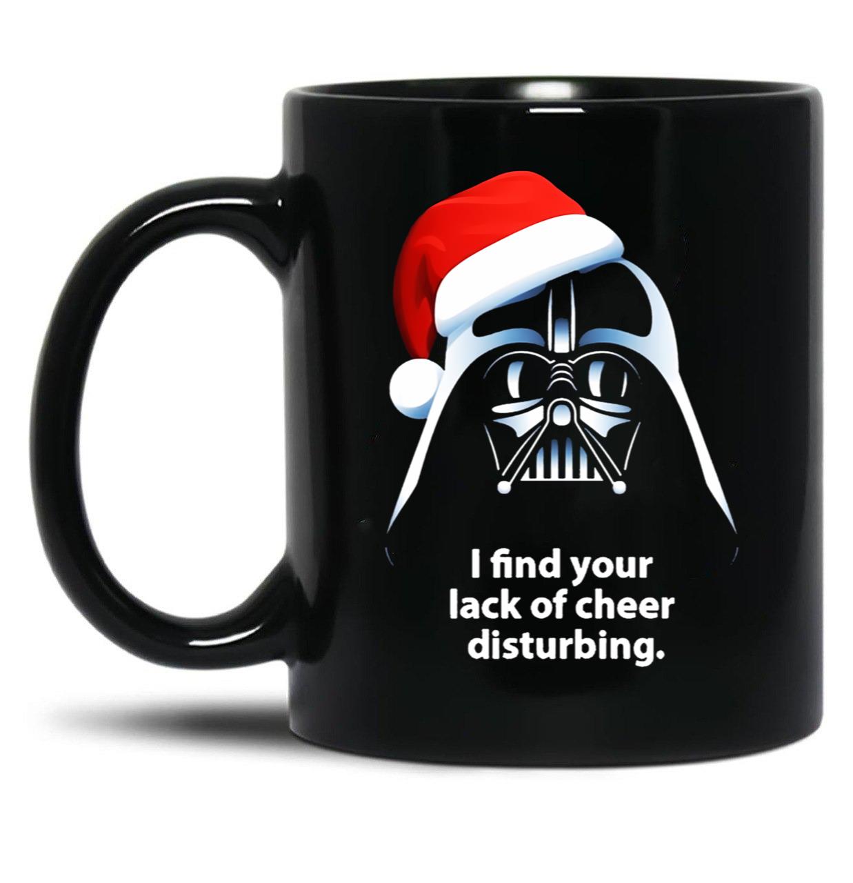 I Find Lack Of Cheer Disturbing Christmas Black Coffee Mug, Gift Coffee Mug