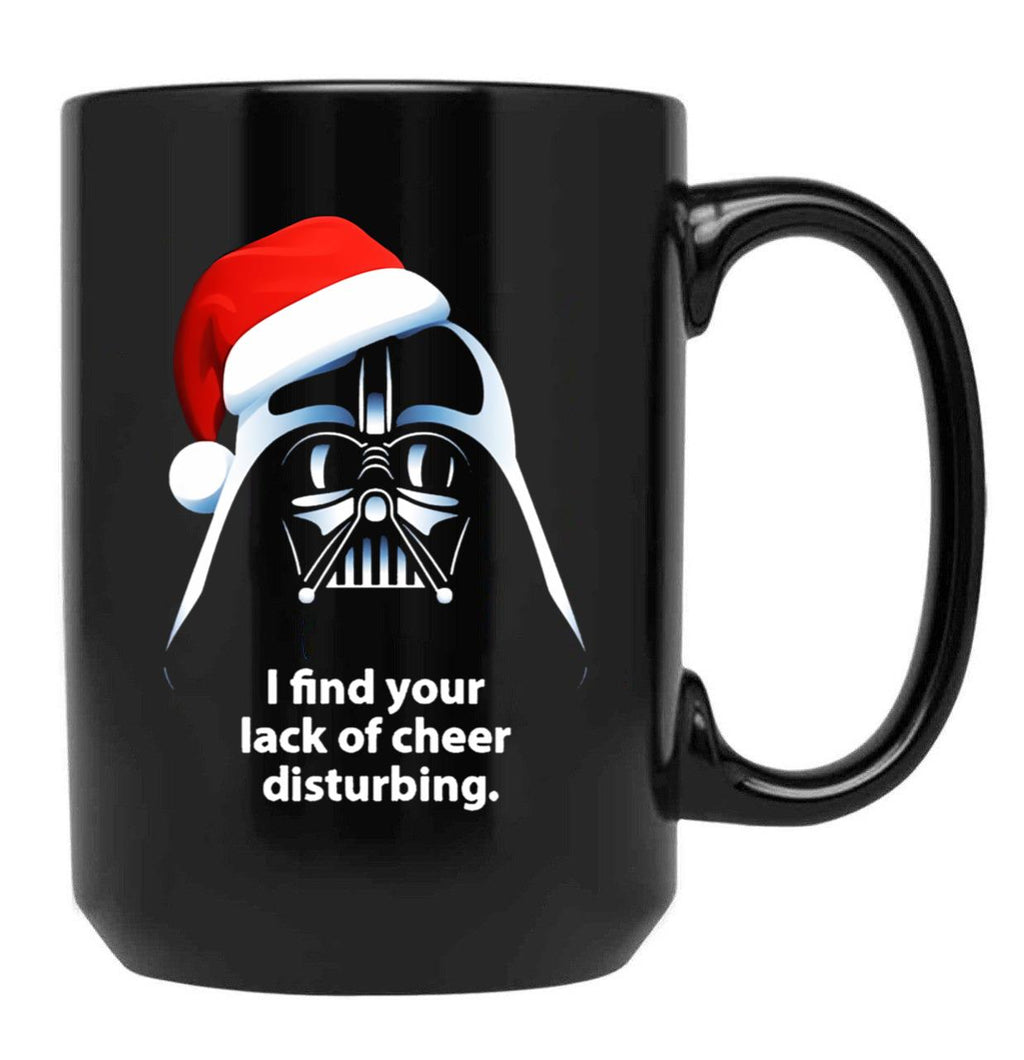 I Find Lack Of Cheer Disturbing Christmas Black Coffee Mug, Gift Coffee Mug