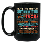 I Get My Attitude From My Freaking Awesome Mom Funny Mother Black Coffee Mug, Gift Coffee Mug