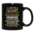 I Get My Attitude From My Freaking Awesome Mom Funny Vintage Black Gift Coffee Mug - Black