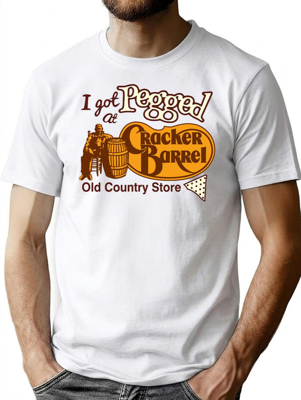 I Got Pegged At Cracker Barrel Old Country Store I Got Pegged At Cracker Premium Heavyweight Cotton T-Shirt - White