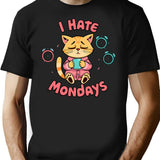 I Hate Mondays T-Shirt for Men & Women, T-Shirts Graphic Tee - Black