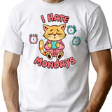 I Hate Mondays T-Shirt for Men & Women, T-Shirts Graphic Tee - White