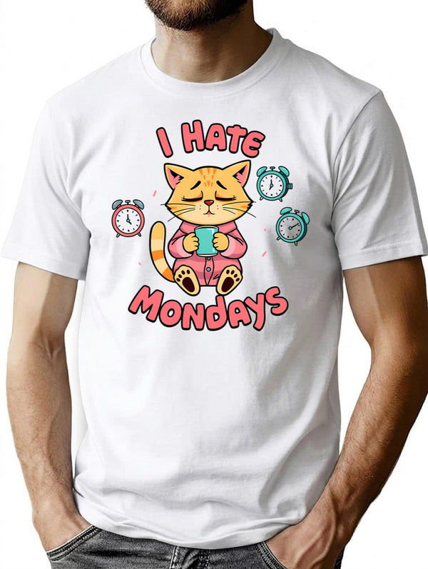 I Hate Mondays T-Shirt for Men & Women, T-Shirts Graphic Tee - White