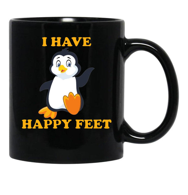 I Have Happy Feet Black Coffee Mug, Gift Coffee Mug - Black